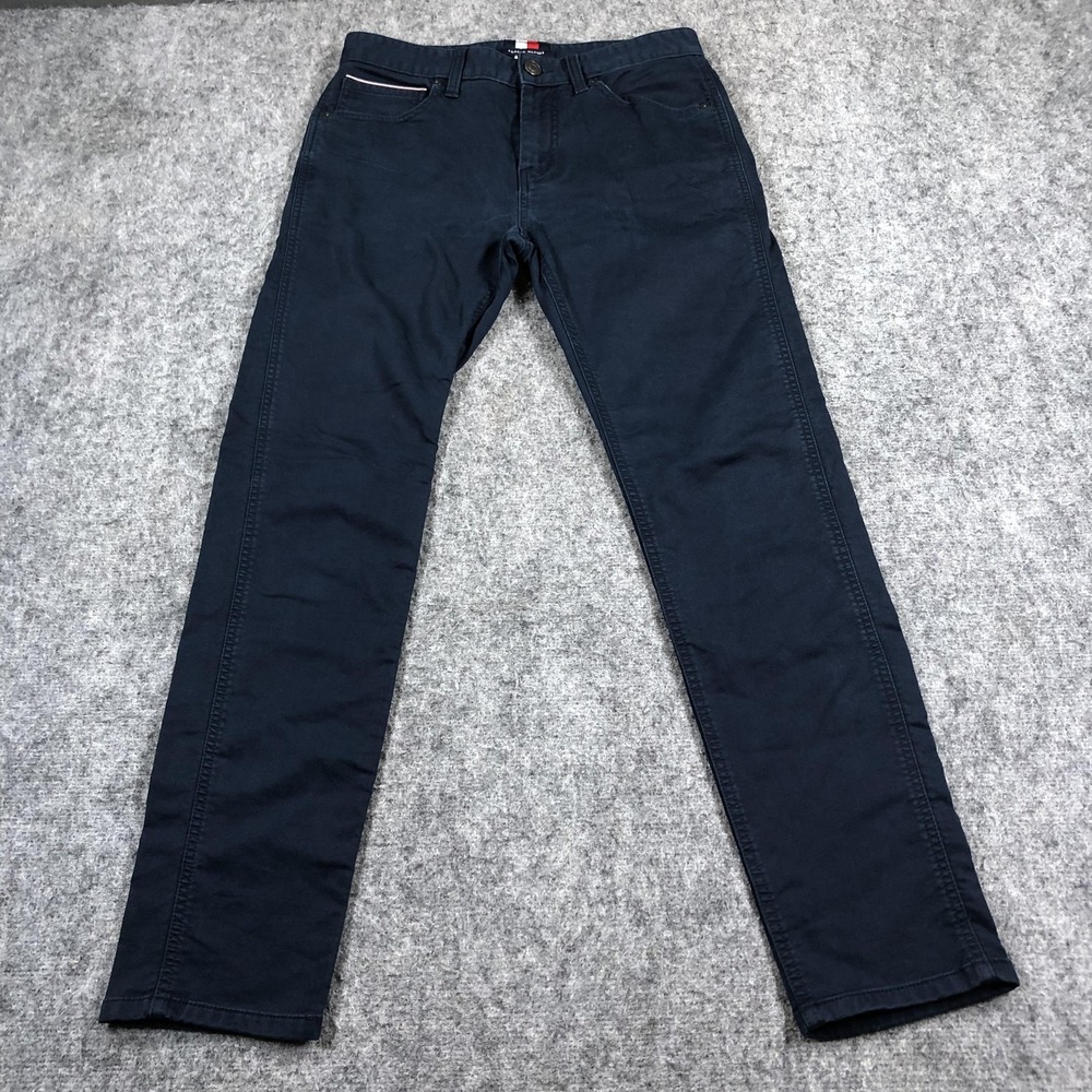Tommy Hilfiger Pants Mens 30x32 Navy Blue Slim Fit Chino 5 Pocket Stretch Casual